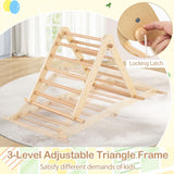 4-in-1 Pikler Triangle Set in natural wood with muted pastel colours - ideal montessori climbing frame