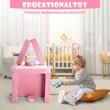10 Piece Modular Soft Play Set | Foam Building Blocks | Sofa Couch | Pink | 12 months plus