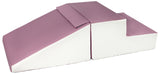 Small Soft Play Equipment | 2 Piece Montessori Climb & Slide Foam Play Set | Lilac & White | 6m+