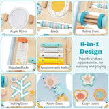 Ocean-themed baby walker with rotating gears on