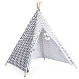 Kids Teepee Tent With Floor Mat Cotton Canvas Indian