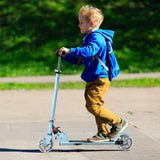 Scooter infantil dobrável de alumínio para acrobacias, barra em T ajustável, iluminação, 2 rodas