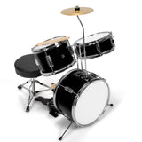 3 Piece Childrens Drum Set  | Junior Kids Drum Kit with Sticks & Adjustable Stool