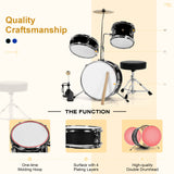 3 Piece Childrens Drum Set Junior Kids Drum Kit with 