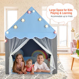 Large Kids Play House Children Indoor Outdoor Castle Fairy Tent with Light