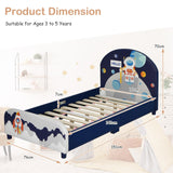 Single Kids Bed Toddler Upholstered Sleeping Bed Frame Soft Headboard
