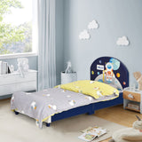 Cama individual para niños, estructura de cama tapizada para dormir para niños pequeños