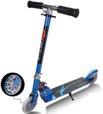 Kids Aluminum Folding Stunt Scooter Adjustable T-Bar Push Kick Light Up 2 Wheels