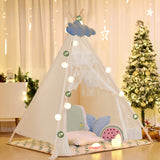 Portable Kids Lace Teepee Tent Folding Children Playhouse Indoor Outdoor W/ Bag