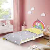 Einzelnes Kinderbett, gepolsterter Schlafbettrahmen für Kleinkinder 