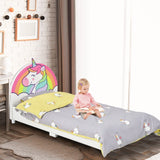 Single Bed | Upholstered Bed Frame | Soft Headboard Footboard | Unicorn