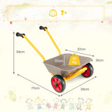 Carretilla para niños, carro de arena de herramienta de barril con rueda de metal resistente para niños 2