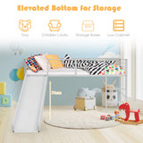 Loft Children Single Bed Mid Sleeper Steel Bed Frame W/Safety Guardrails