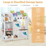 półka na książki i zabawki Montessori 2 w 1 | Drewniane przechowywanie | Projekt przestrzeni | Biały