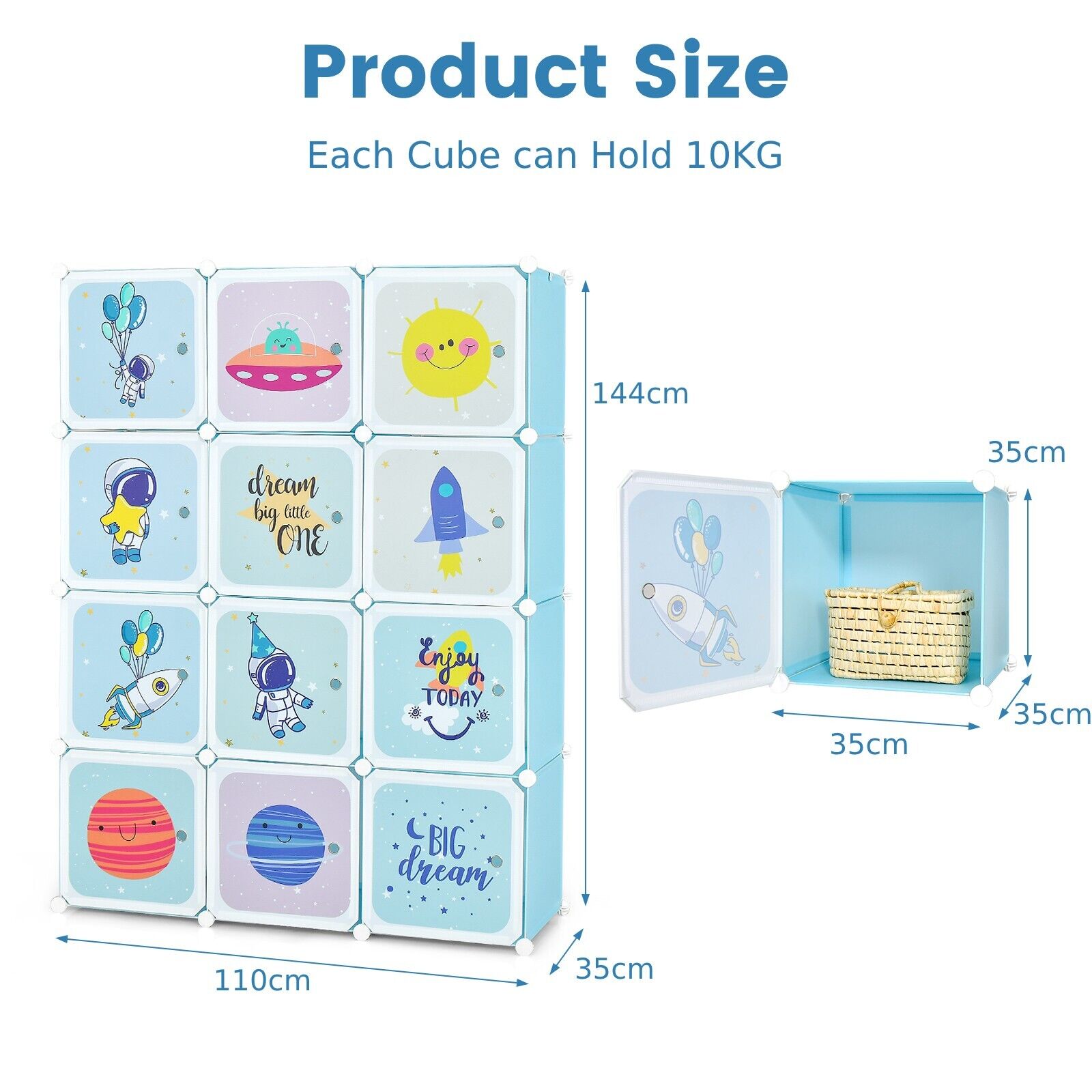 Large Portable Wardrobe & Storage Unit | 12 Cubes | Toy Storage