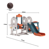 Toddler garden swing and slide set with basketball ball