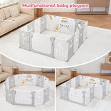 Freestanding 10-panel toddler playpen for indoor use