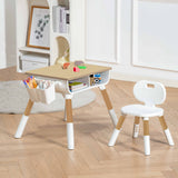 Grow-with-me in hoogte verstelbare Montessori Scandi-Design kindertafel en stoel | Natuurlijk | 2-8 jaar