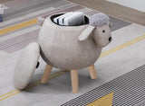 Tabouret 4 en 1 pour enfants, boîte de rangement, repose-pieds et siège | Coffre à jouets | Conception d'animaux de mouton super mignons