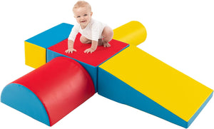 Sisätilojen 5-osaiset Montessori-pehmeät leikkilaitteet | Foam Play Set | Päävärit | 6 kuukautta +