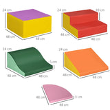 6 pieces make up this baby and toddlers soft play set in bright colours