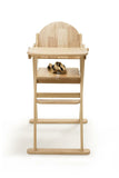 Chaise haute pliante en bois naturel écologique - 6 mois à 3 ans