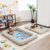 Quick Assemble Inflatable Portable Kids Travel Bed & Ball Pool | Mattress, Carry Bag & Air Pump | Neutral | 18m+