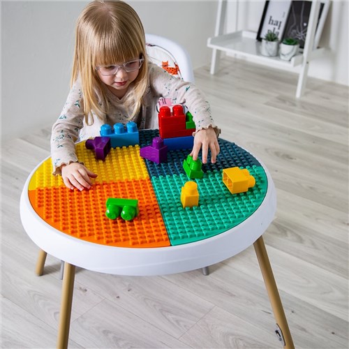 Baby Sit-to-Stand Activity Entertainer Lights Sound Lego Table