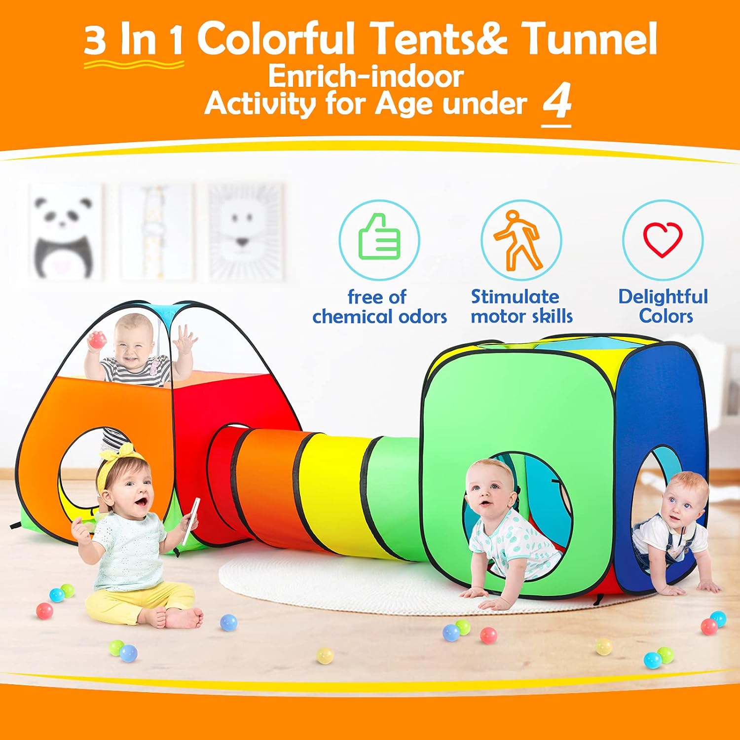 tipi zelt bällebad Pop-up-Spielzelt für Kinder | Bällebad | Tunnel | Spielhaus