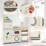 Grande cuisine jouet Montessori 3 en 1 | Tableau blanc magnétique | Unité de rangement de jouets | 3 ans et plus