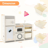 Grande cuisine jouet Montessori 3 en 1 | Tableau blanc magnétique | Rangement de jouets | 3 ans et plus