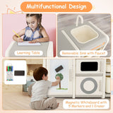 Cozinha grande de brinquedo Montessori | Quadro Branco Magnético | Unidade de armazenamento de brinquedos | 3 anos mais