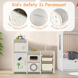 cocina de juguete Montessori 3 en 1 | Pizarra blanca magnética | Unidad de almacenamiento de juguetes | 3 años más