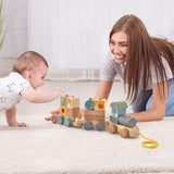 100% Eco Wooden Pull Along Stacking Train Set | Wooden Toy | Stacking Blocks | 18m+