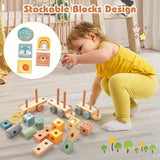 Pull Along Stacking Train Set | Wooden Toy | Stacking Blocks | 18m+