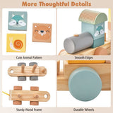 100% Wooden Pull Along Stacking Train Set | Wooden Toy | Stacking Blocks | 18m+
