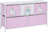 Armazenamento grande de brinquedos Montessori Unicorn com gavetas | 1m de largura x 55cm de altura | 2 anos +