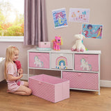 Contenitore per giocattoli grande con unicorno Montessori con cassetti | 1 m di larghezza x 55 cm di altezza | 2 anni e oltre