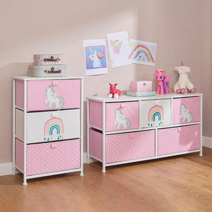 Montessori Unicorn Veľký úložný priestor na hračky so zásuvkami | 1m šírka x 55cm výška | 2 roky+