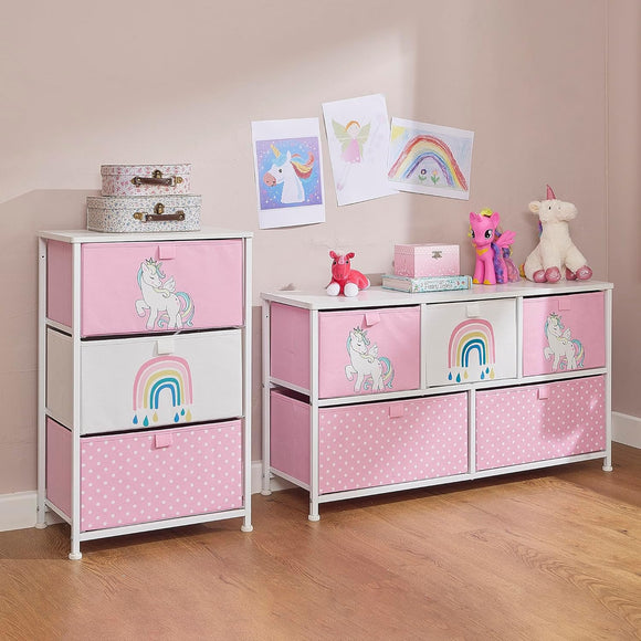 Montessori Unicorn Large Toy Storage with Drawers | 1m Wide x 55cm High | 2 years+