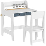 Kids art desk with matching chair and built-in craft storage