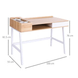 Scandi-Design Homework Computer Desk | Storage | Natural and White | 6 Years+