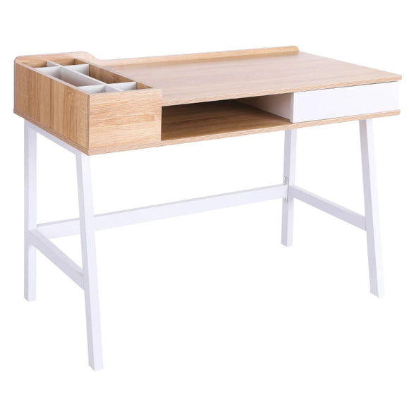 Scandi-Design Homework Computer Desk | Storage | Natural & White | 6 Years+