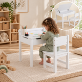 Children’s art desk with paper roll holder and built-in pen slot