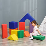 Stort innendørs mykt lekeutstyr | Montessori 11-delers skumlekesett | Primærfarger | 1-3 år