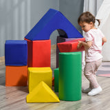 Em cores vivas, o equipamento de brincar montessori Little Helpers tem 11 formatos