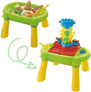 table de sable et d'eau 2 en 1 | Kit d'accessoires 16 pièces avec roue hydraulique | Bac à sable pour enfants | 3 ans+