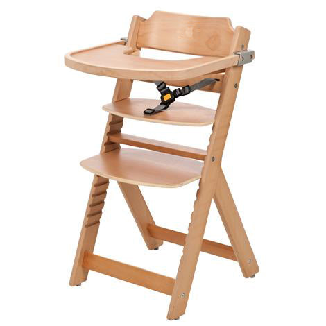 3-in-1 Adjustable Height Wooden High Chair & Tray for babies from 6m to children aged 10