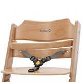 3-punktowe pasy bezpieczeństwa Regulowane drewniane krzesełko do karmienia