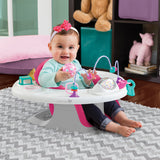 4-in-1 roze en witte Activity Superstoel | Stoelverhoger | Voederstoel | Ondersteuning stoel en speelgoed
